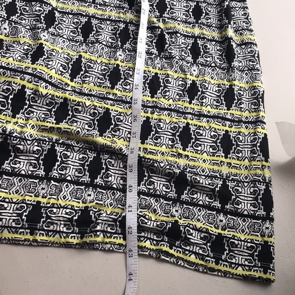 Cynthia Rowley Black Yellow Print Stretchy Maxi Skirt Size 1X - Picture 6 of 8